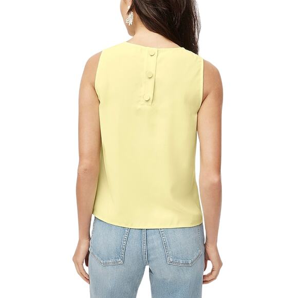 J.Crew Factory Pale Lemon Sleeveless Button-Back Shell Top Small - Picture 3 of 8
